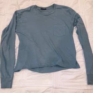 brandy melville cropped light blue long sleeve
